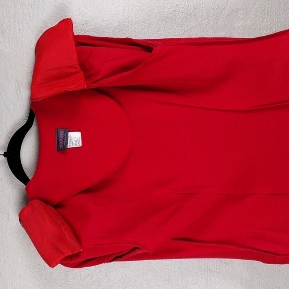 Tina Barrie Vintage Red V-Neck Button Front Long Sleeve Classic Length Blazer - Picture 5 of 12